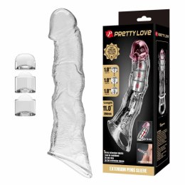 Pretty Love: Modułowa nakładka przedłużająca na penisa – przezroczysta, 28 cm