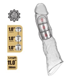 Pretty Love: Modułowa nakładka przedłużająca na penisa – przezroczysta, 28 cm