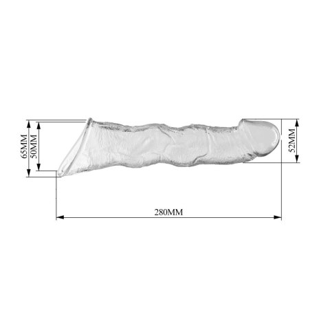 Pretty Love: Modułowa nakładka przedłużająca na penisa – przezroczysta, 28 cm