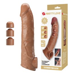 Pretty Love: Przedłużka Penisa z Modułową Regulacją Długości – Ciemnobrązowa, 26 cm