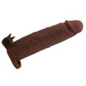 Pretty Love Xerxes – Wibrująca Nakładka Przedłużająca na Penisa 22 cm, Ciemny Brąz