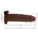 Pretty Love Xerxes – Wibrująca Nakładka Przedłużająca na Penisa 22 cm, Ciemny Brąz
