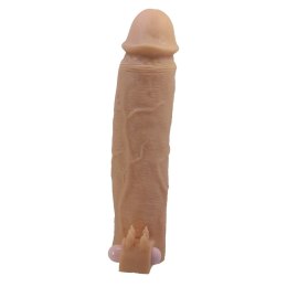 Pretty Love Xerxes – Nakładka na Penisa z Pierścieniem Wibrującym, Kolor Cielisty, 22 cm