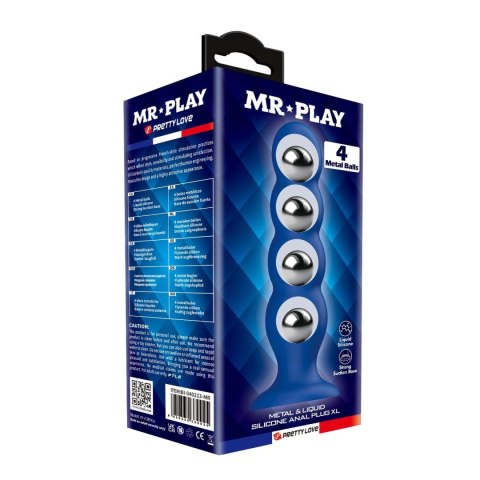 Mr. Play – Elegancki plug analny z metalowymi kulkami i płynnego silikonu