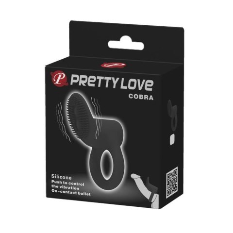 PRETTY LOVE Cobra Black - Wibrujący pierścień dla dwojga