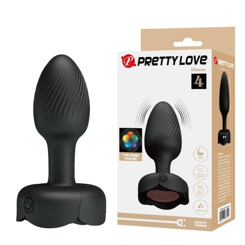 PRETTY LOVE Olman – Silikonowy Korek Analny z 10 Trybami Wibracji i Efektem LED