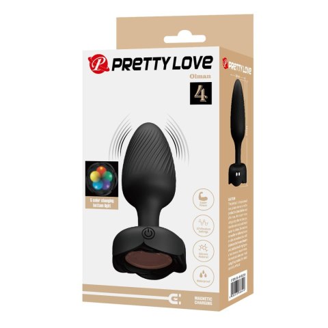PRETTY LOVE Olman – Silikonowy Korek Analny z 10 Trybami Wibracji i Efektem LED