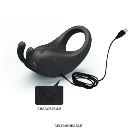 PRETTY LOVE – Wibrujący pierścień erekcyjny z królikiem, 7 funkcji, USB