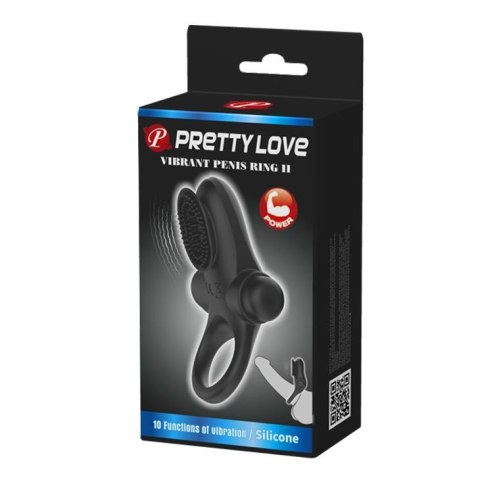 PRETTY LOVE - Wibrujący Pierścień na Penisa II, Czarny
