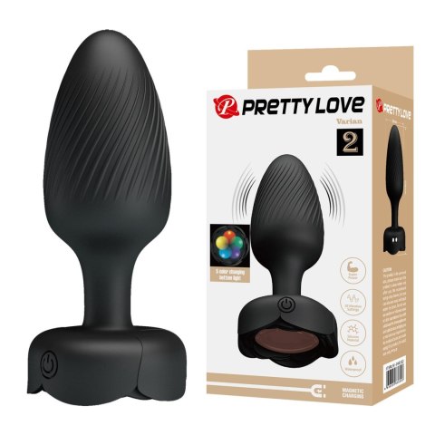 PRETTY LOVE - Varian, wibracyjny korek analny LED, 10 trybów, silikonowy