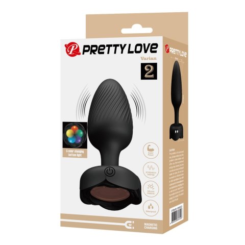 PRETTY LOVE - Varian, wibracyjny korek analny LED, 10 trybów, silikonowy