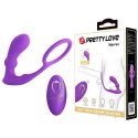 PRETTY LOVE Warren Purple – Pierścień Erekcyjny z Pilotem, 12 trybów Pulsacji i Wibracji