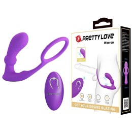 PRETTY LOVE Warren Purple – Pierścień Erekcyjny z Pilotem, 12 trybów Pulsacji i Wibracji