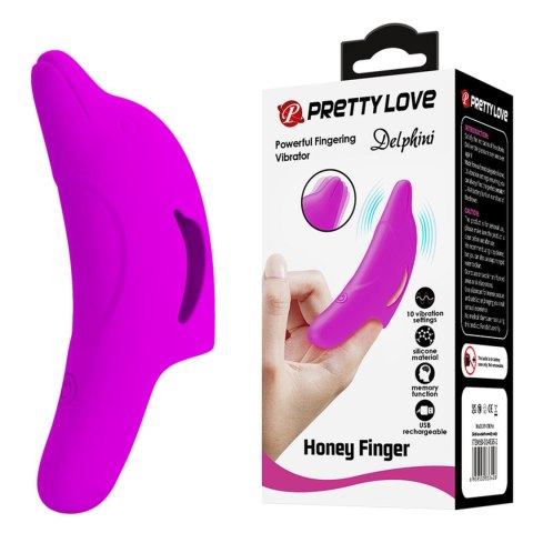 PRETTY LOVE Delphini Honey Finger – Wibrator na Palec z 10 Funkcjami Wibracji