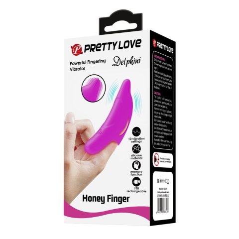 PRETTY LOVE Delphini Honey Finger – Wibrator na Palec z 10 Funkcjami Wibracji