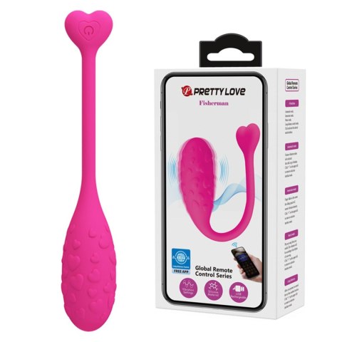 PRETTY LOVE - Fisherman Pink: Dyskretne jajeczko wibrujące z 12 programami i sterowaniem aplikacją
