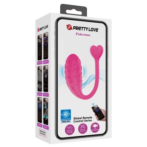 PRETTY LOVE - Fisherman Pink: Dyskretne jajeczko wibrujące z 12 programami i sterowaniem aplikacją