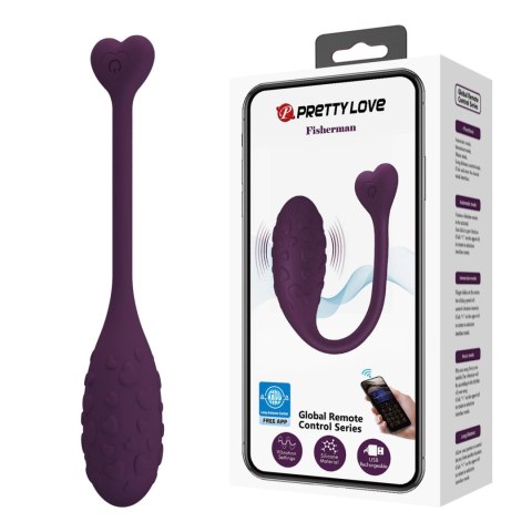 Pretty Love Fisherman Purple – Jajeczko wibrujące z aplikacją (12 trybów)