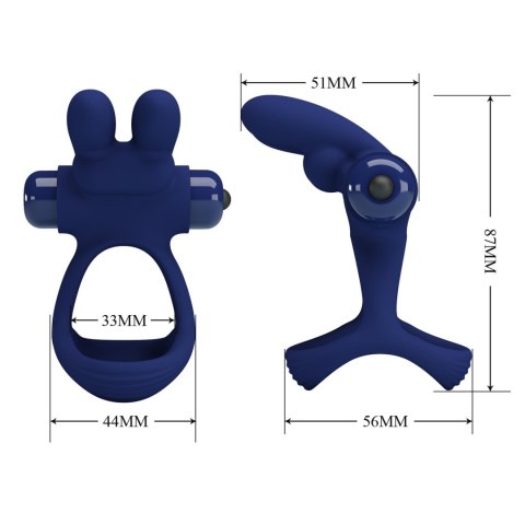PRETTY LOVE – Pierścień Erekcyjny Buzzing Bunny z 10 Funkcjami Wibracji