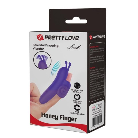 PRETTY LOVE - Snail Honey Finger: Wibrator na Palec z 10 Trybami Wibracji i Funkcją Pamięci