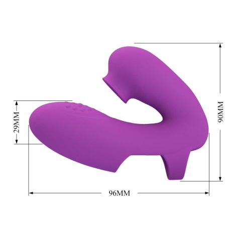 PRETTY LOVE - Super Finger ATHENA Purple, 7 funkcji wibracji, 7 funkcji pulsacyjnych, funkcja pamięci