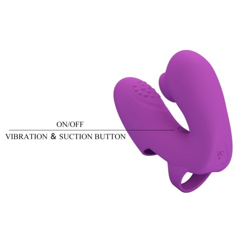 PRETTY LOVE - Super Finger ATHENA Purple, 7 funkcji wibracji, 7 funkcji pulsacyjnych, funkcja pamięci