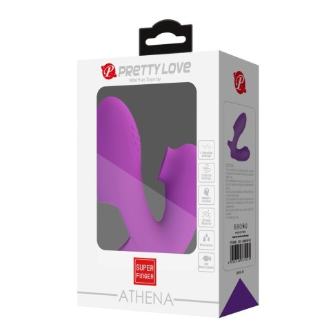 PRETTY LOVE - Super Finger ATHENA Purple, 7 funkcji wibracji, 7 funkcji pulsacyjnych, funkcja pamięci