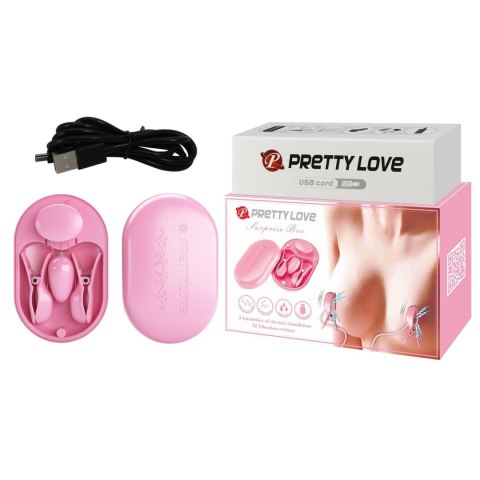 PRETTY LOVE - Różane Pudełko Niespodzianek: 12 Wibracji i 3 Tryby Elektrostymulacji