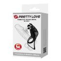 PRETTY LOVE - Wibrujący pierścień erekcyjny RUBEN Czarny, 7 trybów wibracji