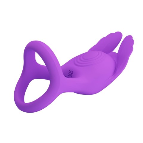 PRETTY LOVE - Pierścień wibrujący na penisa SILAS w czerni, 7 funkcji wibracji