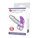 PRETTY LOVE - Pierścień wibrujący na penisa SILAS w czerni, 7 funkcji wibracji