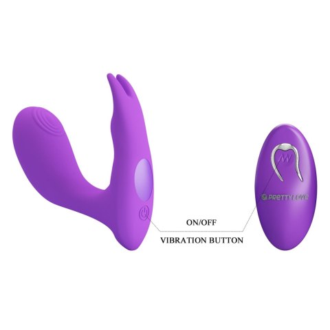 PRETTY LOVE Idabelle Fioletowy – Dyskretny Wibrator G-Spot i Łechtaczki z Pilotem, 12 Funkcji Wibracji i 12 Fal Pulsacyjnych