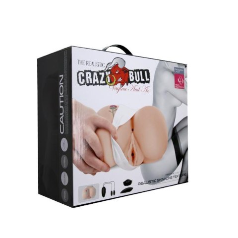 CRAZY BULL Rose - Realistyczny Masturbator Wibrujący z 6 Funkcjami (Pochwa i Odbyt)
