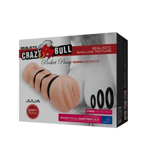 CRAZY BULL - JULIA, Kieszonkowy Masturbator Vagina