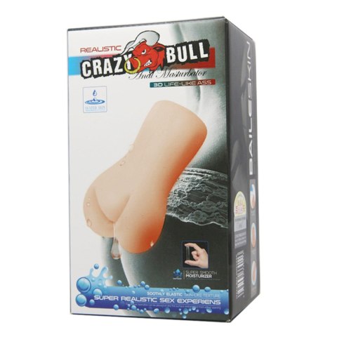 CRAZY BULL - Realistyczny Masturbator Analny 3D w Kształcie Pośladków, Kompatybilny z Lubrykantami Wodnymi