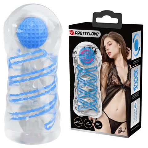 PRETTY LOVE - Transparentny masturbator z funkcją obrotu