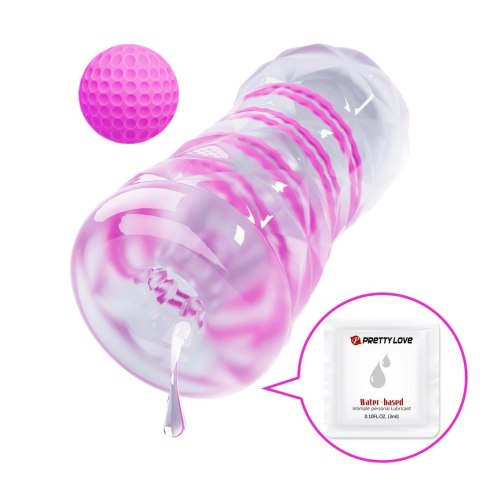 PRETTY LOVE - Przezroczysty Masturbator z Wirującą Cewką