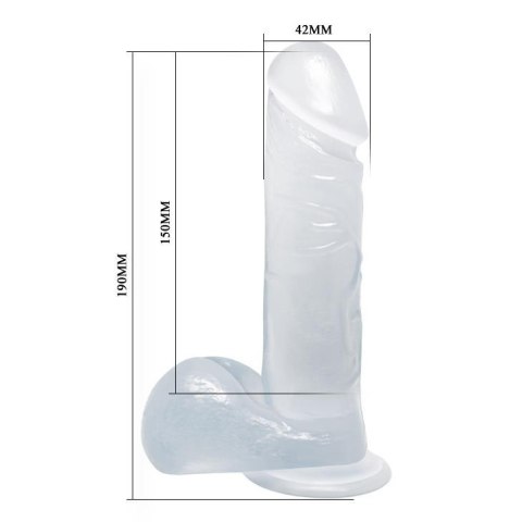 BAILE - DONG Realistyczne dildo (przezroczyste/różowe/fioletowe)