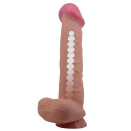 BAILE - Realistyczne Dildo z Przesuwną Skórą, Przyssawką i Giętkim Rdzeniem TPR – 26 cm