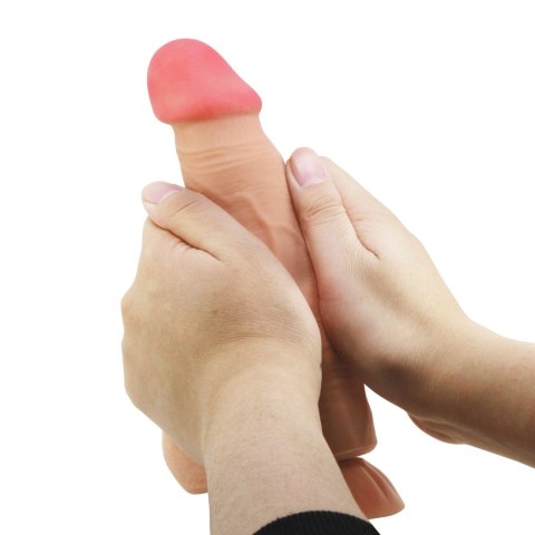 BAILE - Realistyczne Dildo z Przesuwną Skórą, Przyssawką i Giętkim Trzonem 21,5 cm