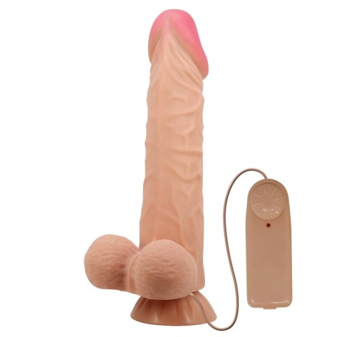 BAILE - Wibrujące dildo Sliding Skin 9,4'' o realistycznej teksturze i przyssawce