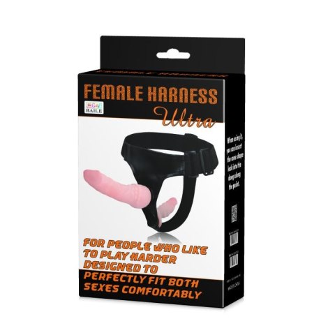BAILE - Ultra Podwójne Dildo z Uprzężą dla Kobiet