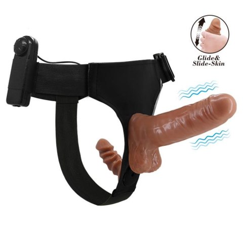 BAILE - Namiętny Zestaw Strap-On z Wibrującym Podwójnym Dildo 6,2 cala