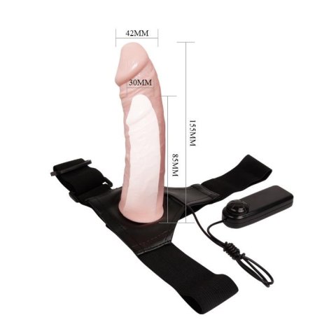 BAILE - Wibrujący Strap-on z pustym wnętrzem - Wieloprzędkościowy