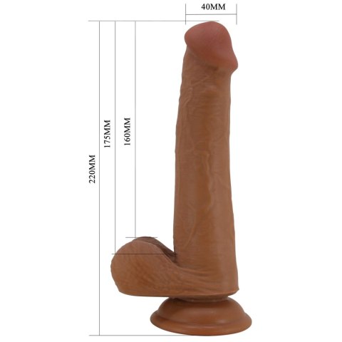 PRETTY LOVE TALLEN – Realistyczne Dildo z Ruchomą Skórą, 22 cm, TPR, z Przyssawką