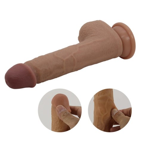 PRETTY LOVE - Tommy, Realistyczny Wibrator z Funkcją Pulsacji, Przyssawką i Bezprzewodowym Pilotem, Jasny Brąz, 22,6 cm (8,9 cala)