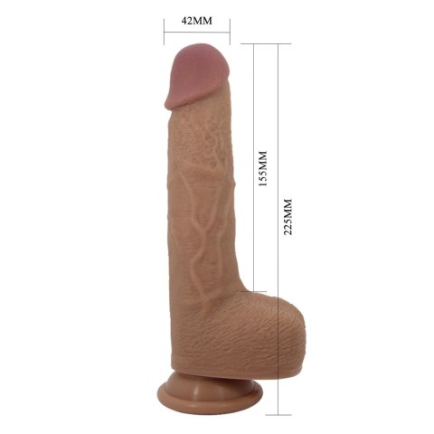 PRETTY LOVE - Tommy, Realistyczny Wibrator z Funkcją Pulsacji, Przyssawką i Bezprzewodowym Pilotem, Jasny Brąz, 22,6 cm (8,9 cala)