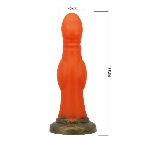 Power Monsters Blazeheart Charger – Silikonowe Dildo „Bestia” z Intensywną Teksturą, 18,5 cm