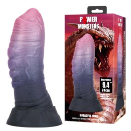 Potężne Dildo Silikonowe Power Monsters Dreadful Fiend – 24 cm z Falistą Teksturą