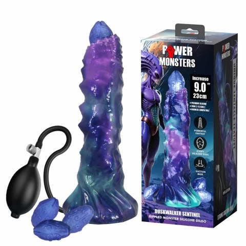 Power Monsters DuskWalker Sentinel – Gigantyczne Silikonowe Dildo z Pofałdowaną Teksturą, 22.4 cm